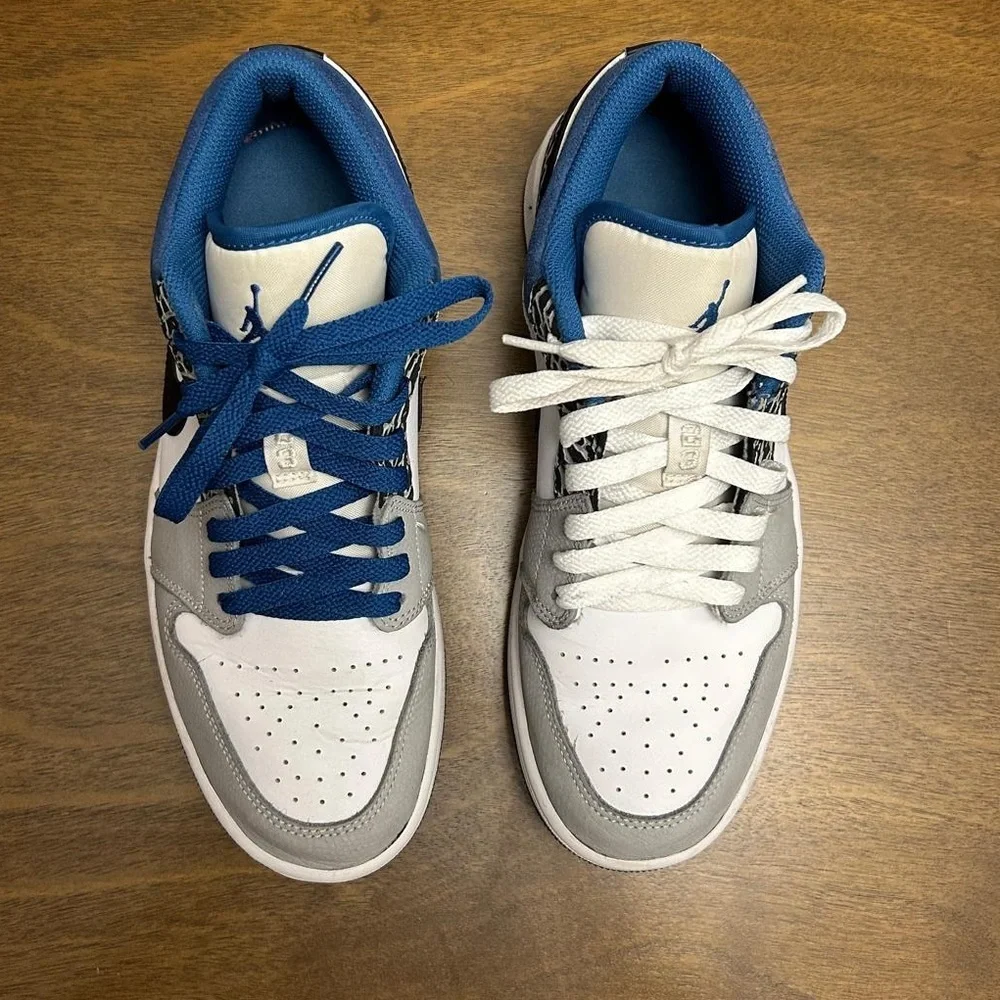 Nike Air Jordan 1 Low SE Retro Mens Size 8 US DM1199-140‎ True Blue Elephant